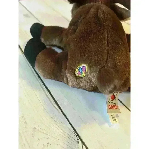 Ganz Webkinz Moose Stuffed Animal Plush HM375 Brown Embroidered No Code Retired - Picture 4 of 4